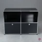 Preview: USM Haller Sideboard Schwarz mit zwei Klapptüren und vier Fächern gebraucht
