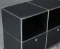 Preview: USM Haller Sideboard Schwarz mit zwei Klapptüren und vier Fächern gebraucht