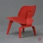 Preview: Vitra Plywood LCW Lounge Chair rot lackiert gebraucht