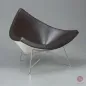 Preview: Vitra Coconut Chair mit Ottoman Leder Braun gebraucht