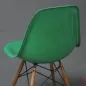Preview: Vitra Eames Side Chair Fiberglass Grün mit Holzgestell gebraucht