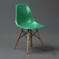 Preview: Vitra Eames Side Chair Fiberglass Grün mit Holzgestell gebraucht