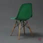 Preview: Vitra Eames Side Chair Fiberglass Grün mit Holzgestell gebraucht