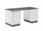 Preview: müller möbelfabrikation TB228-18 Schreibtisch in weiß mit 2 Containern