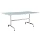 Preview: Schaffner Säntis quadratischer Metalltisch 165x90 pastellblau und feuerverzinkt