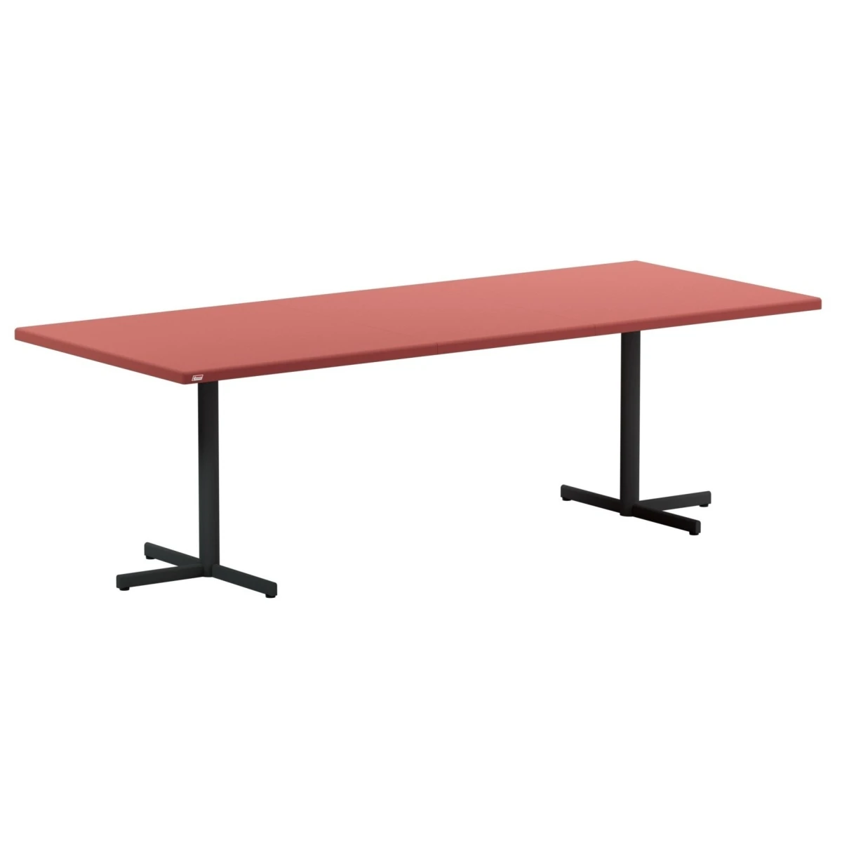 Schaffner Bodensee eckiger Glasfasertisch in ahornrot