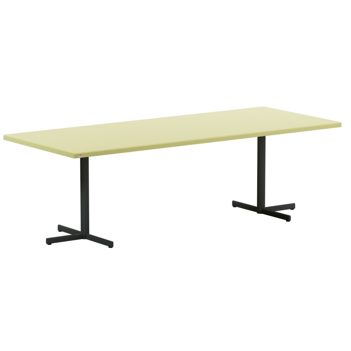 Preview: Schaffner Bodensee eckiger Glasfaser Tisch in buchsbaumgelb