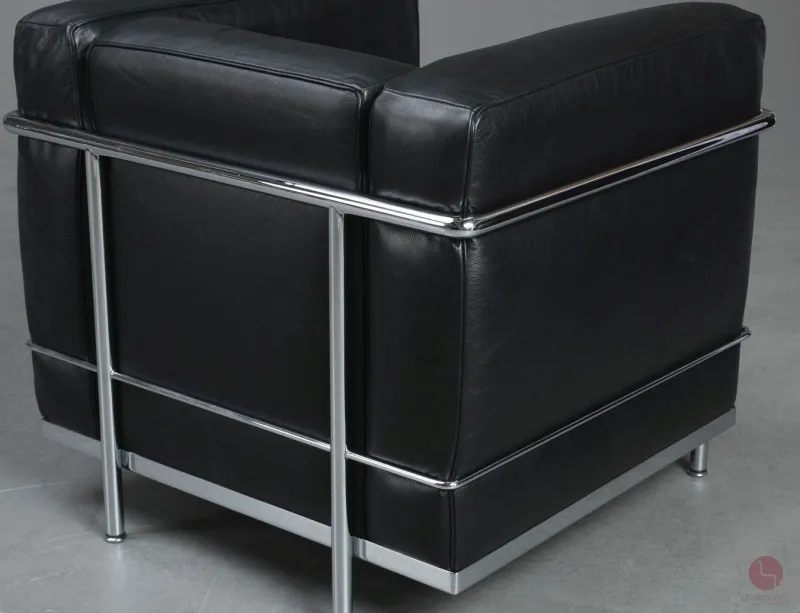Cassina LC2 Sessel mit schwarzem Leder gebraucht