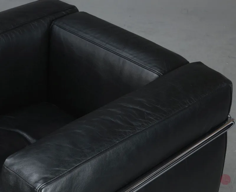 Cassina LC2 Sessel mit schwarzem Leder gebraucht