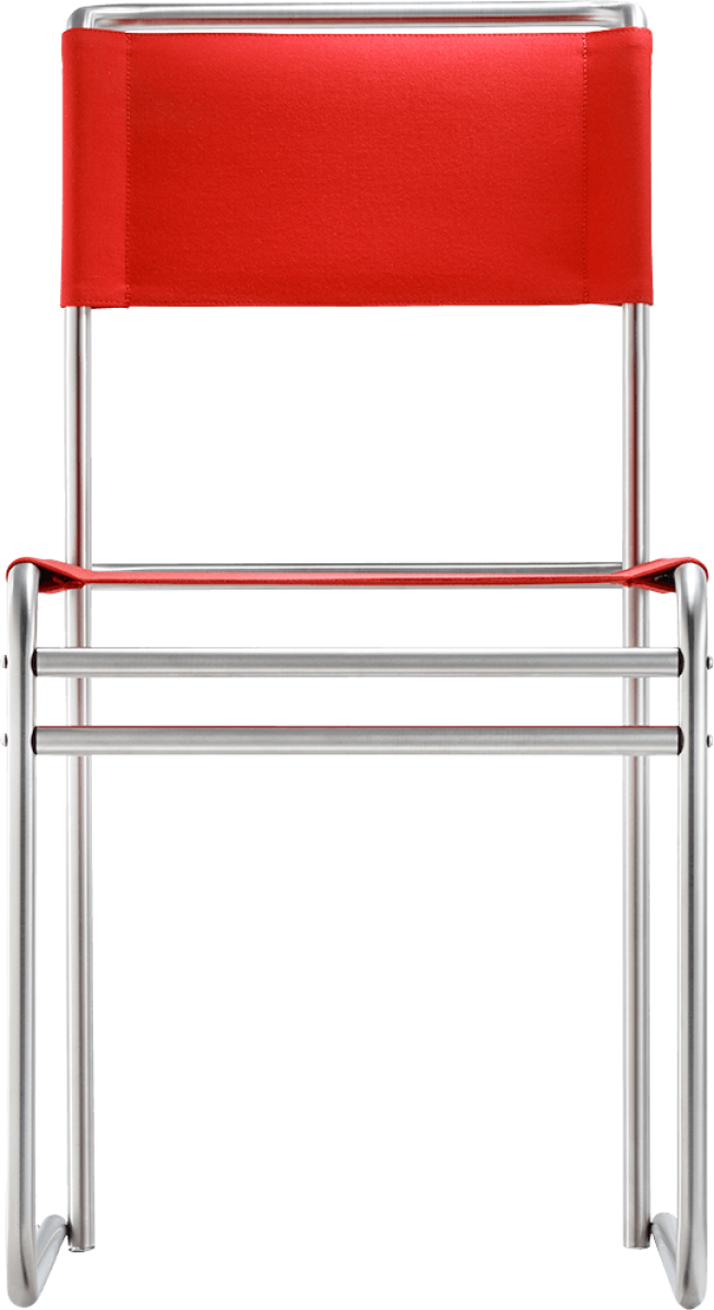 Tecta-B40-Stuhl-Bauhaus-Gurte-Rot-Frontansicht