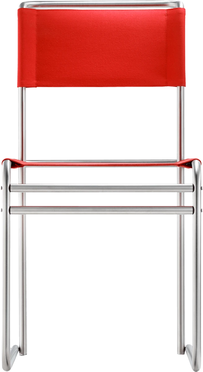 Tecta-B40-Stuhl-Bauhaus-Gurte-Rot-Frontansicht