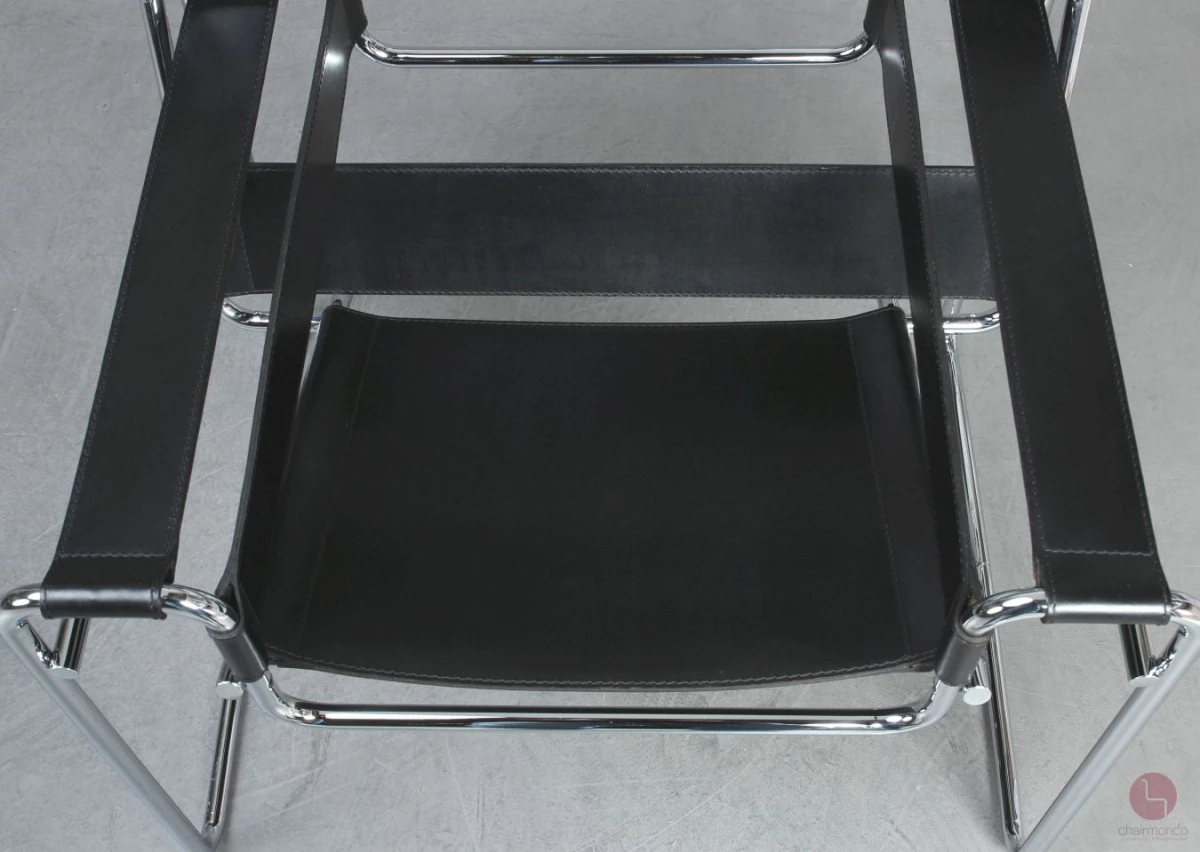 Knoll Wassily Chair mit schwarzem Leder gebraucht