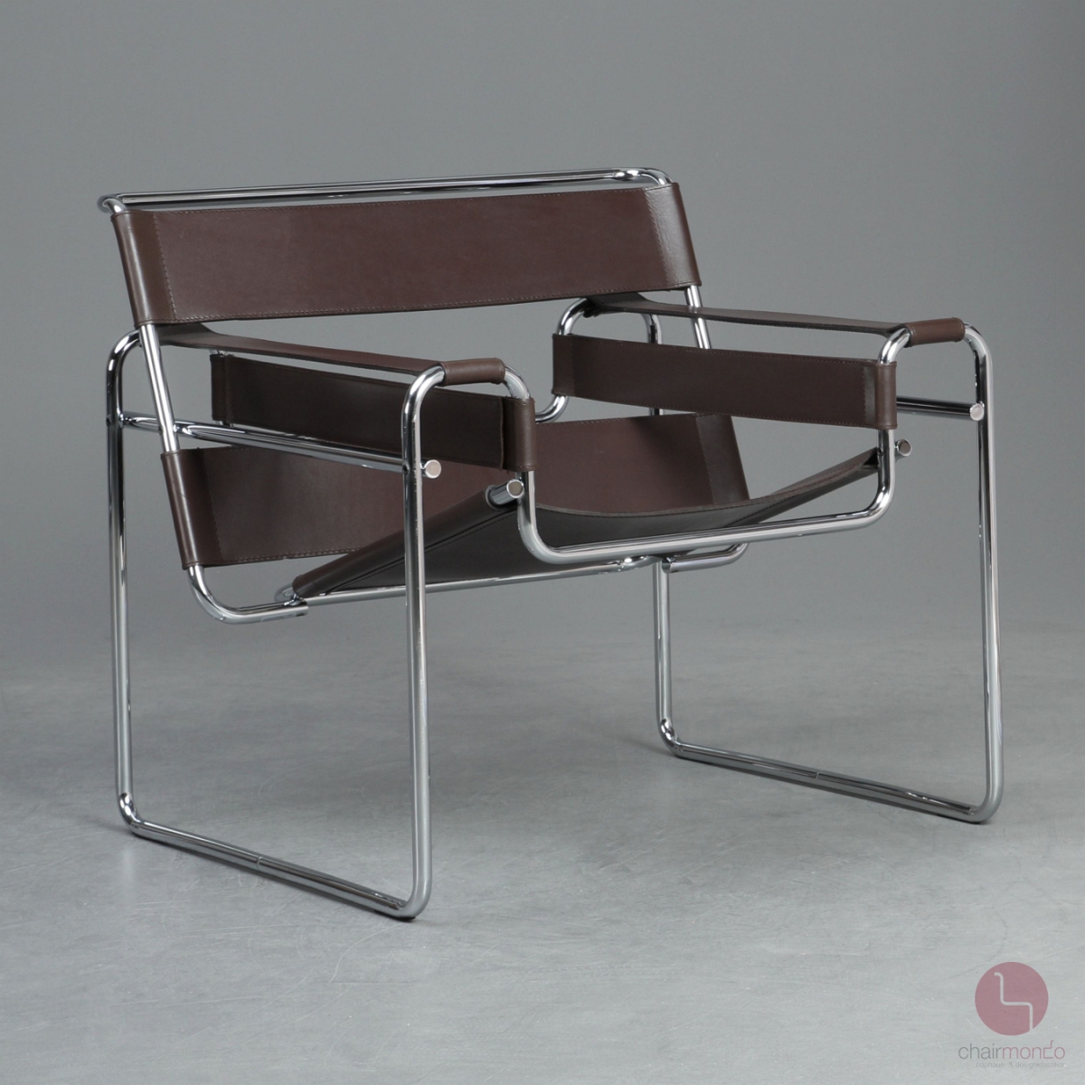 Preview: Gavina / Knoll Wassily Chair Leder Braun Marcel Breuer Knoll um 1970 gebraucht