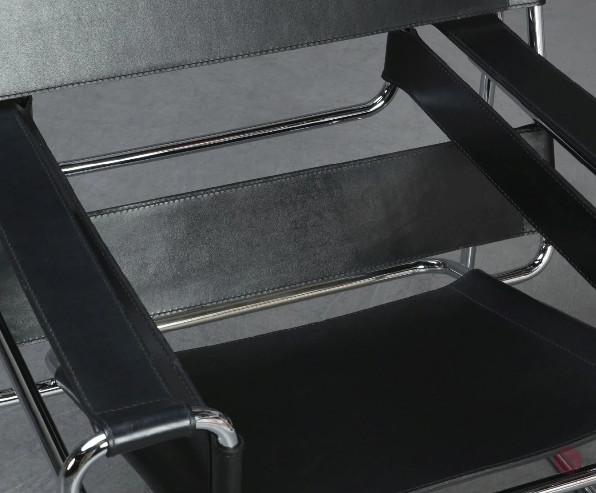 Gavina / Knoll Wassily Chair Kernleder schwarz gebraucht