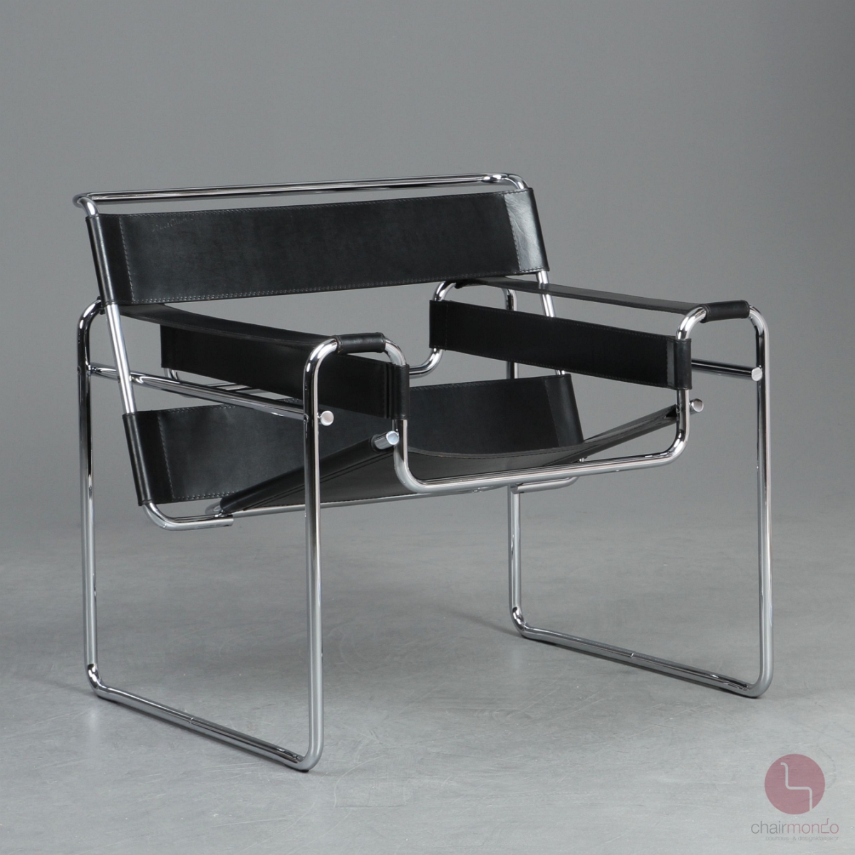Preview: Knoll Wassily Chair Leder Schwarz Marcel Breuer Knoll um 1980 gebraucht