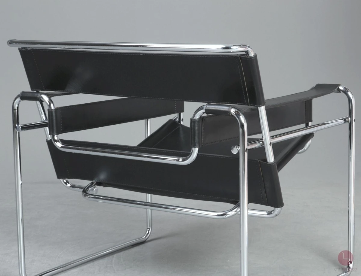 Knoll Wassily Chair mit schwarzem Leder gebraucht