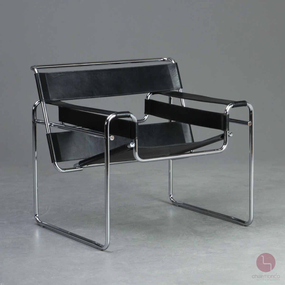 Gavina Wassily Chair mit schwarzem Leder