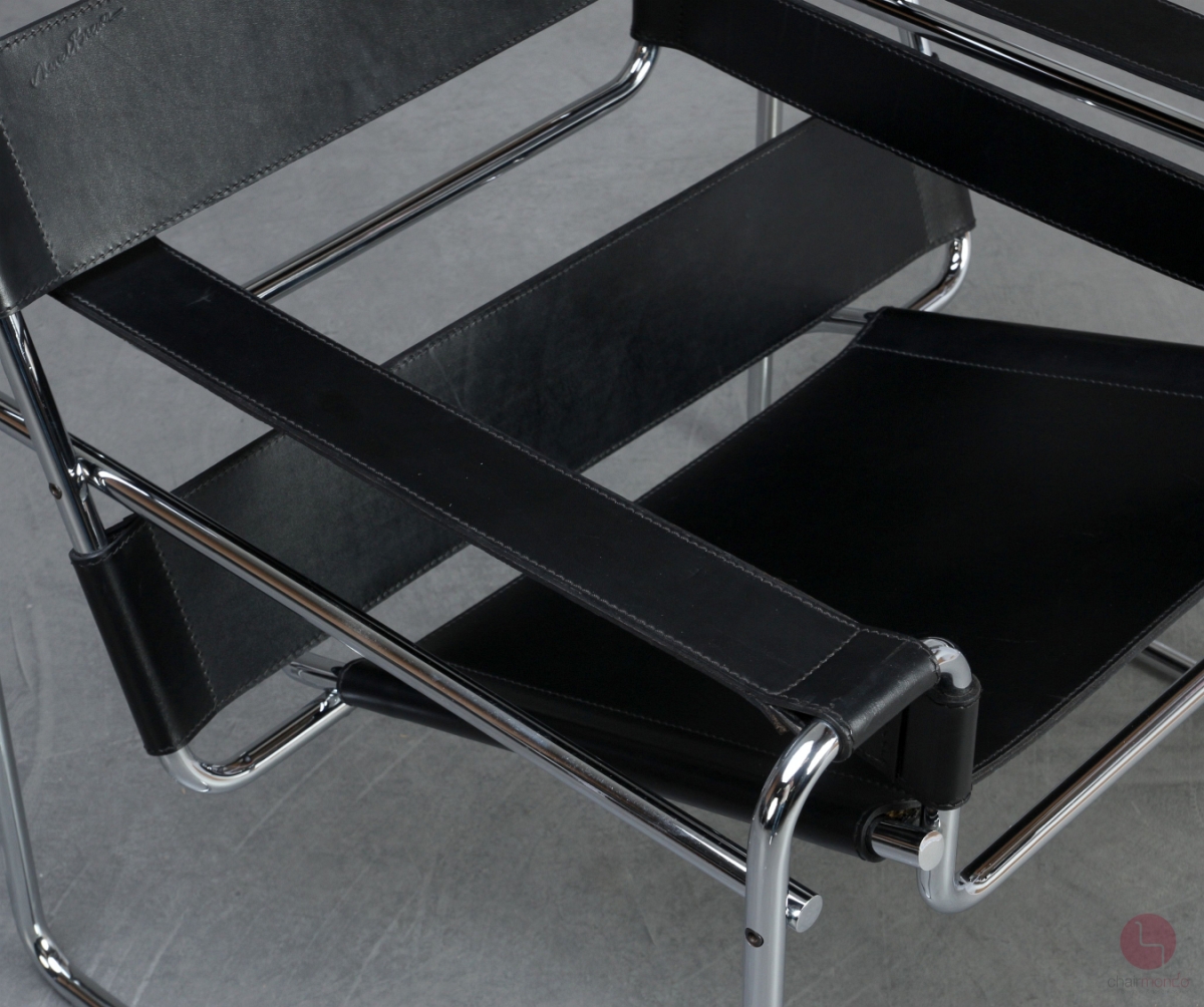 Gavina Wassily Chair mit schwarzem Leder