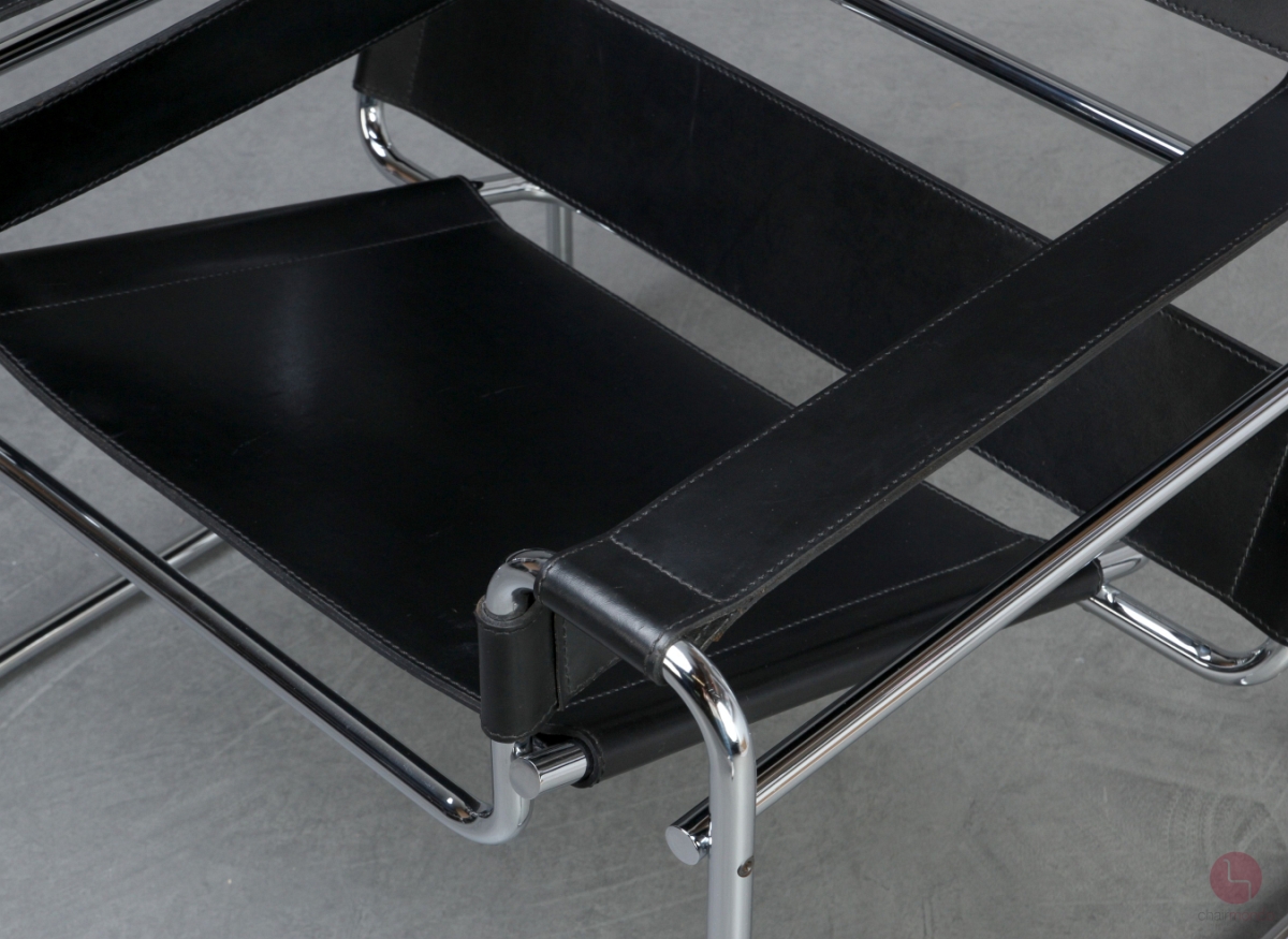 Gavina Wassily Chair mit schwarzem Leder