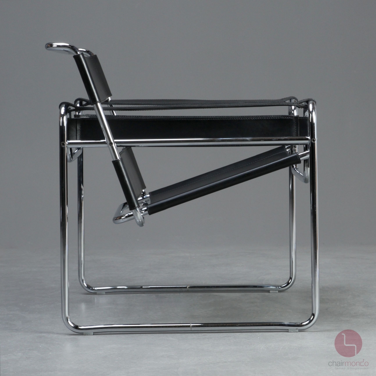 Gavina Wassily Chair mit schwarzem Leder
