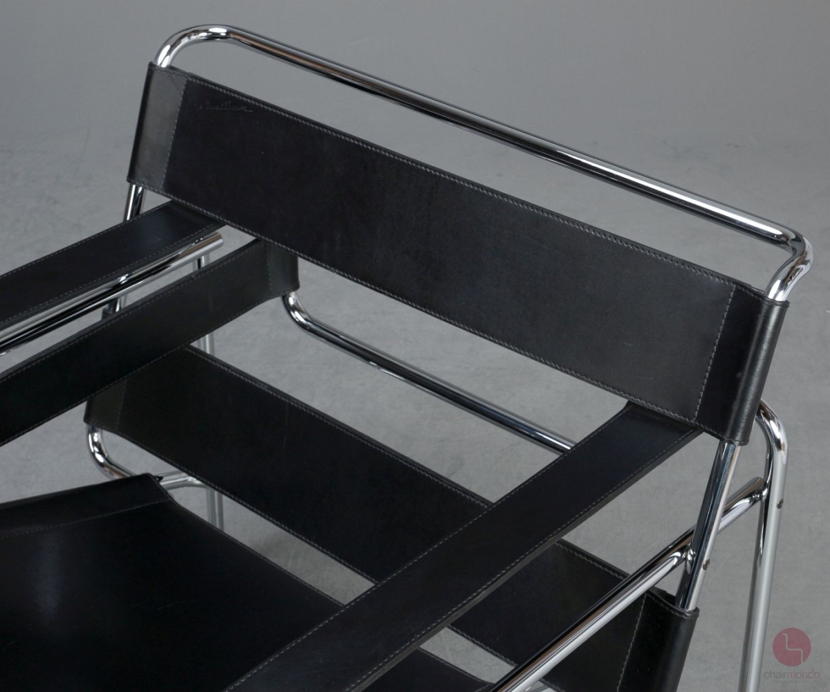 Gavina Wassily Chair mit schwarzem Leder