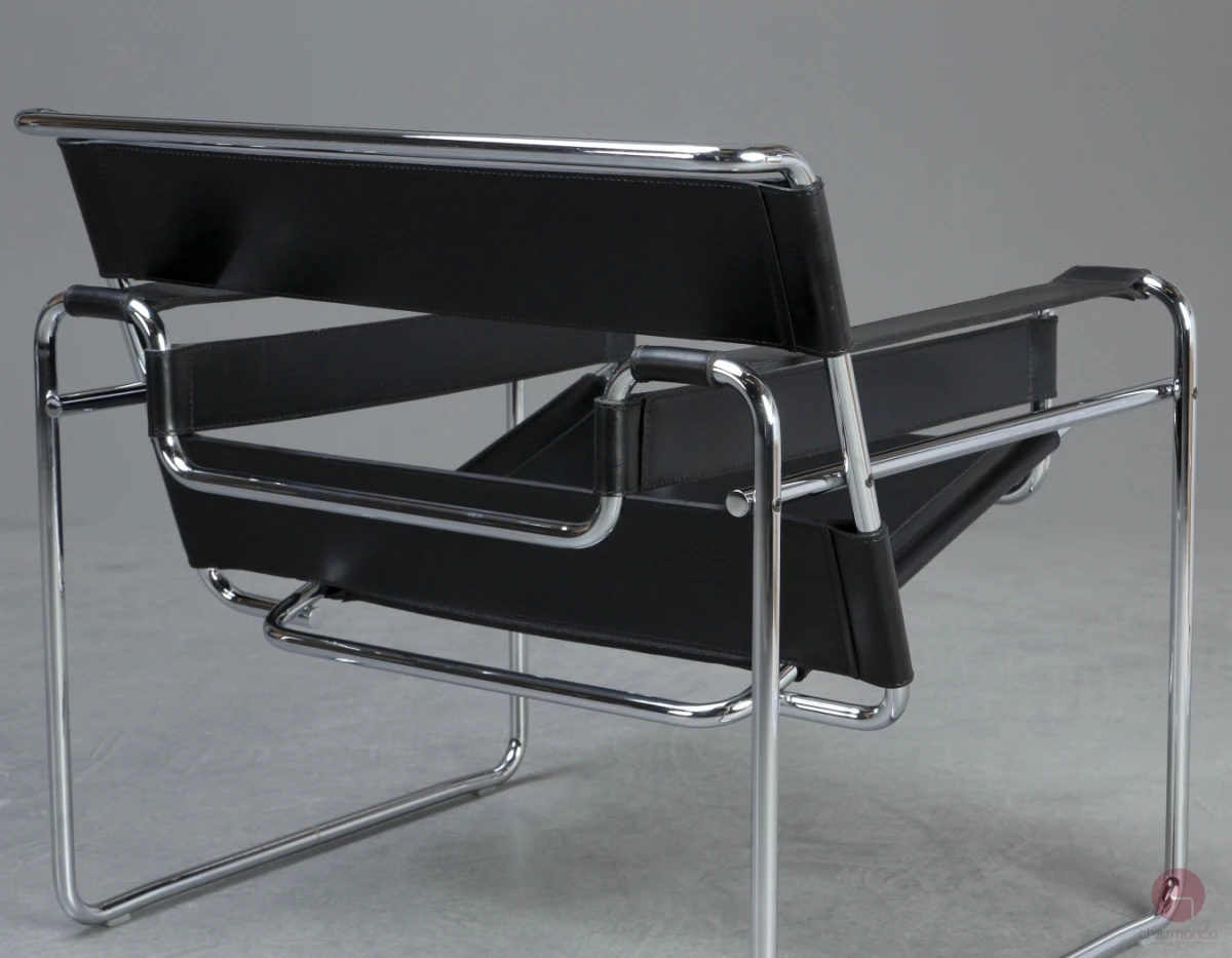 Gavina Wassily Chair mit schwarzem Leder