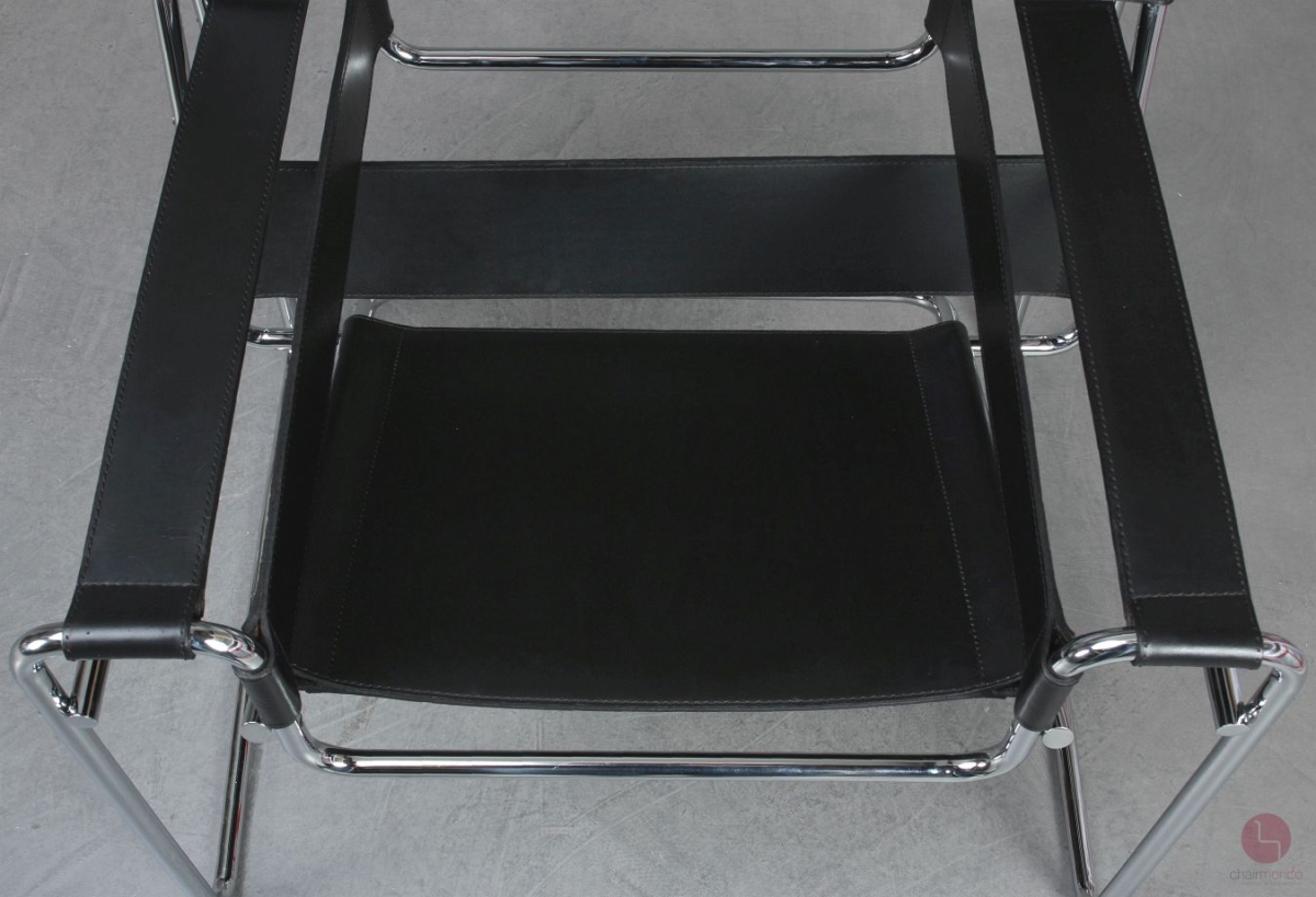 Knoll Gavina Wassily Chair mit schwarzem Leder gebraucht