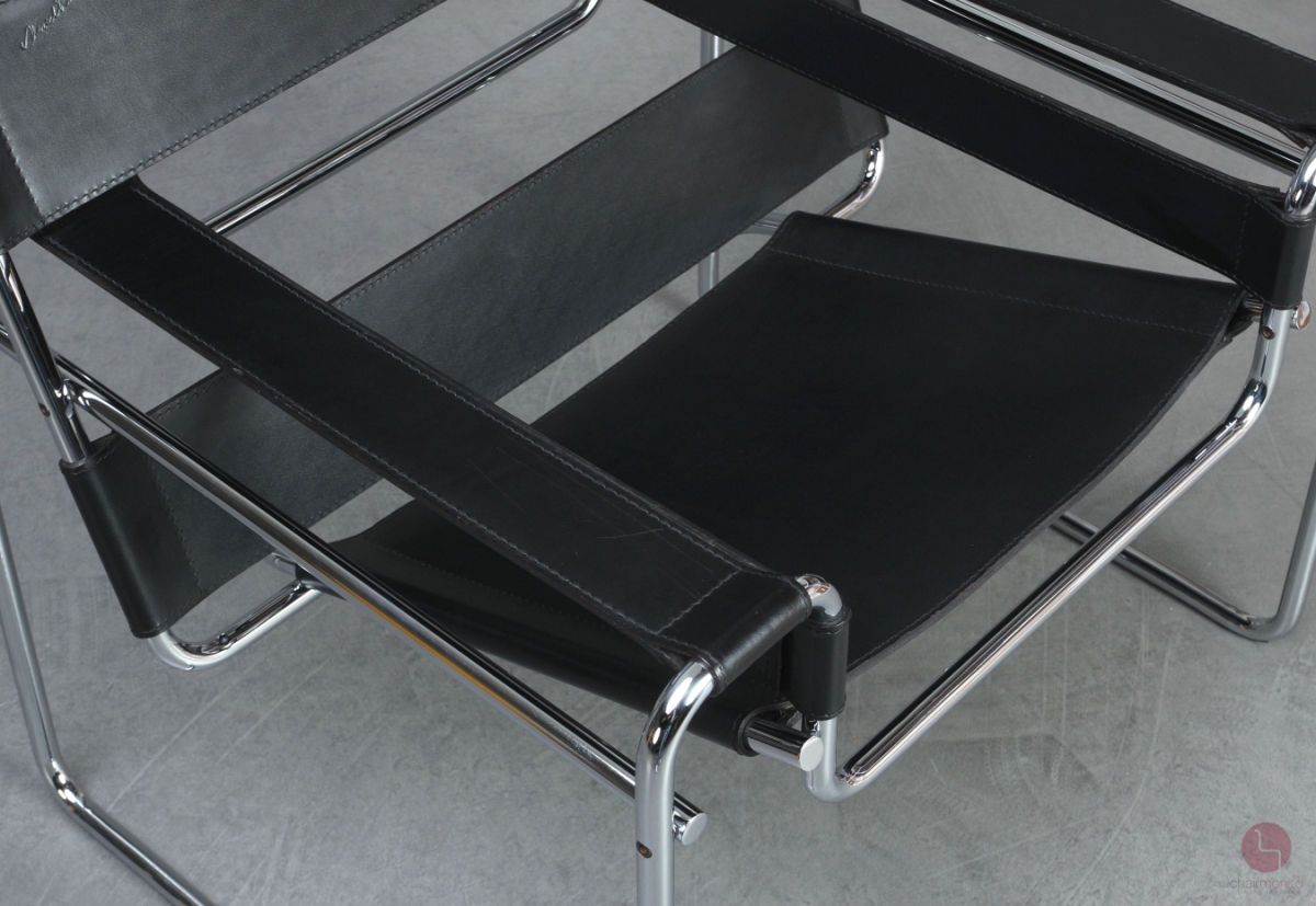 Gavina / Knoll Wassily Chair Kernleder schwarz gebraucht