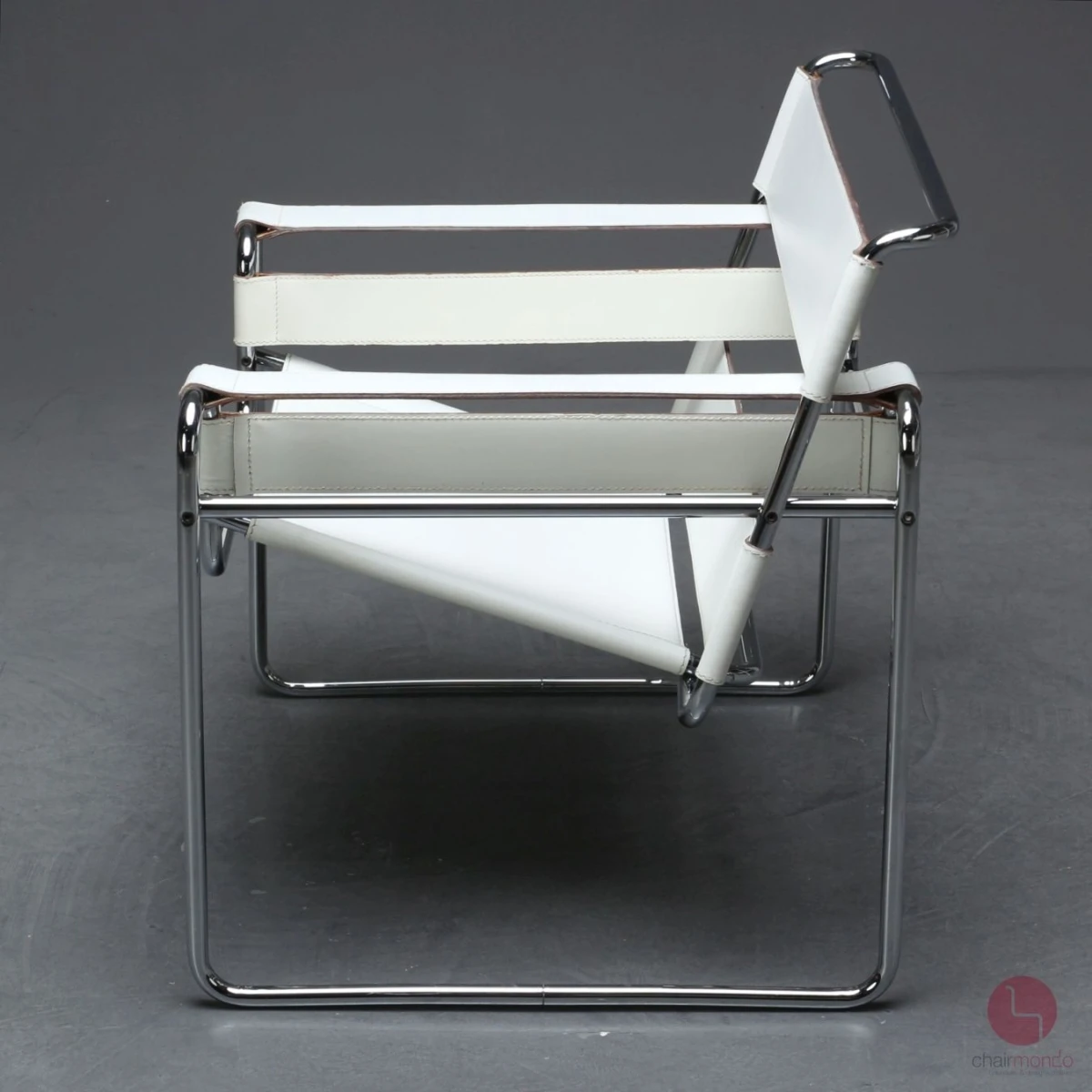 Gavina Wassily Chair Leder Weiß Marcel Breuer gebraucht