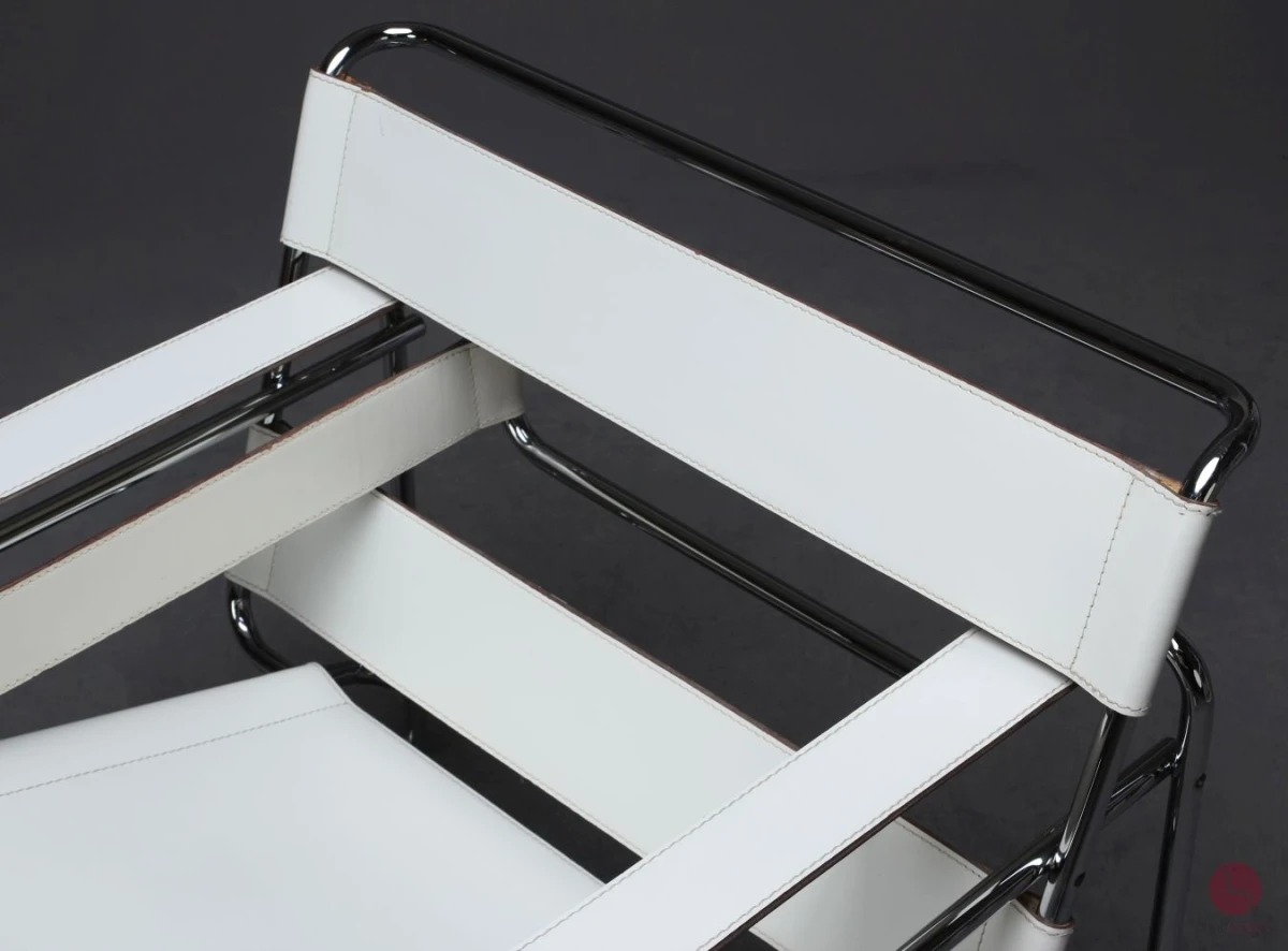 Gavina Wassily Chair Leder Weiß Marcel Breuer gebraucht