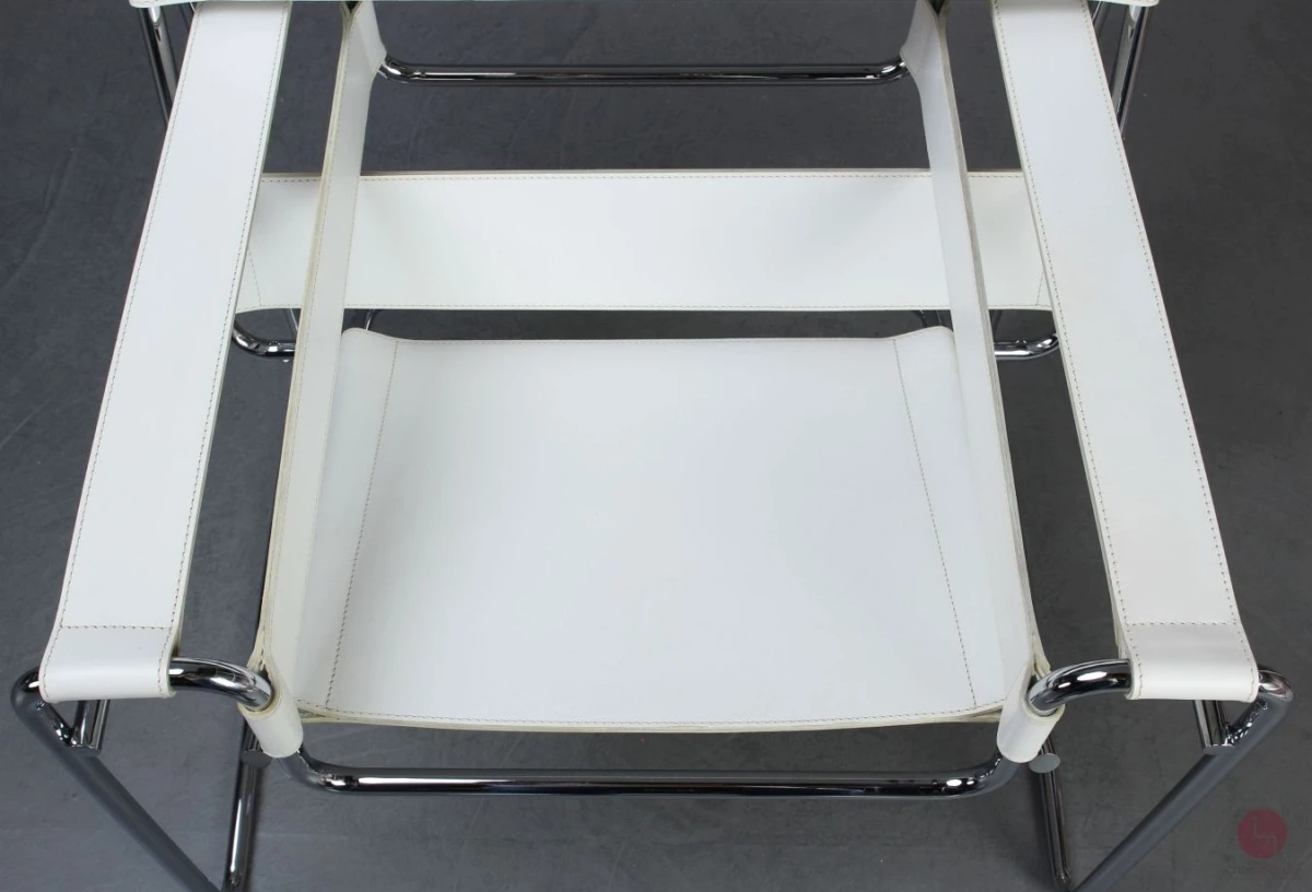Gavina / Knoll Wassily Chair Kernleder weiß gebraucht