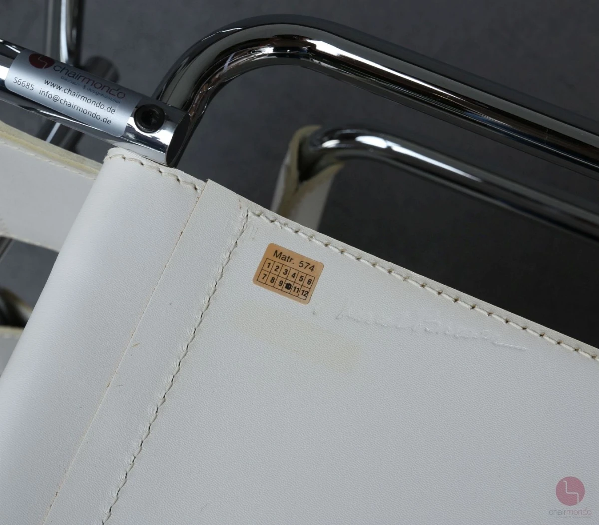 Gavina / Knoll Wassily Chair Kernleder weiß gebraucht
