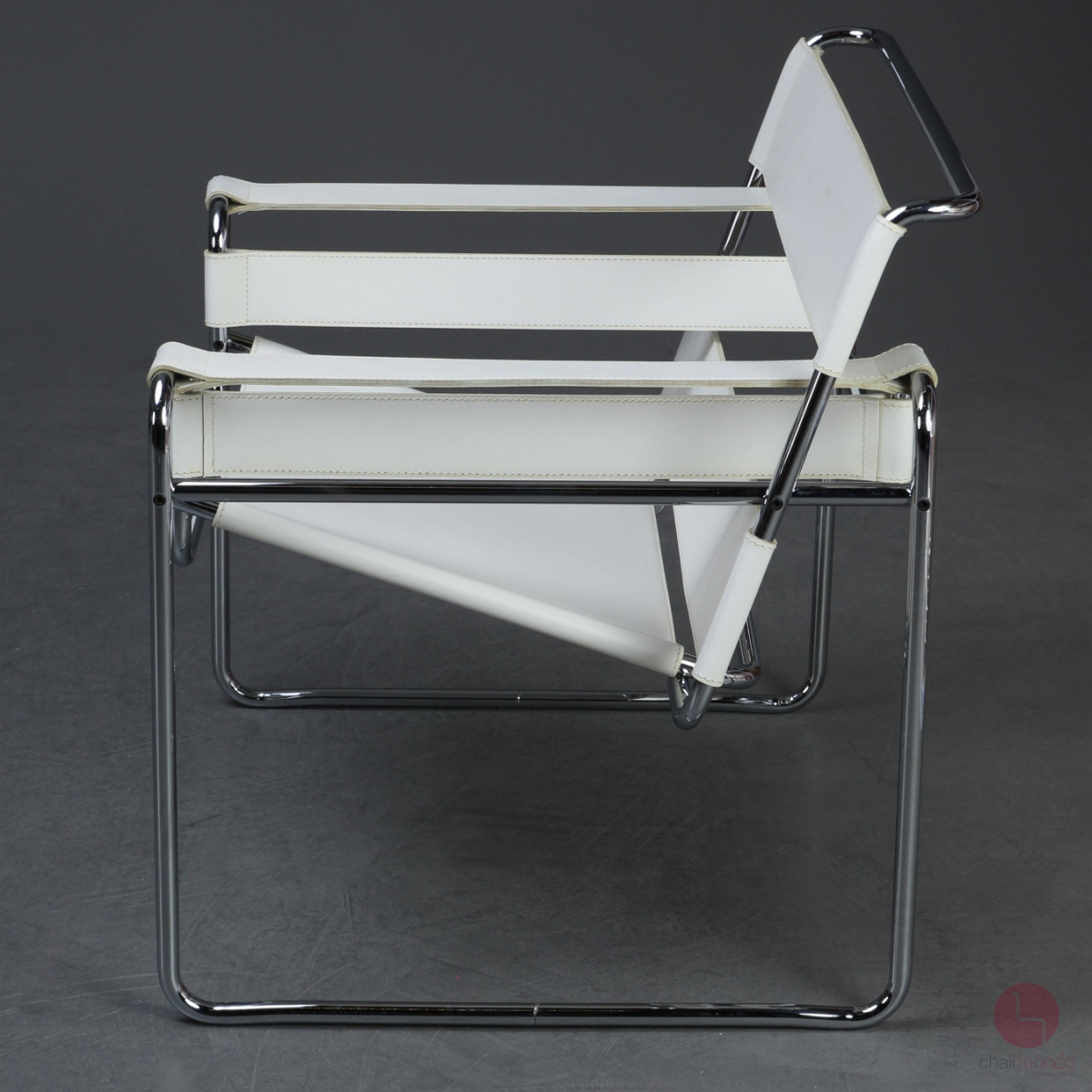 Preview: Gavina / Knoll Wassily Chair Kernleder weiß gebraucht