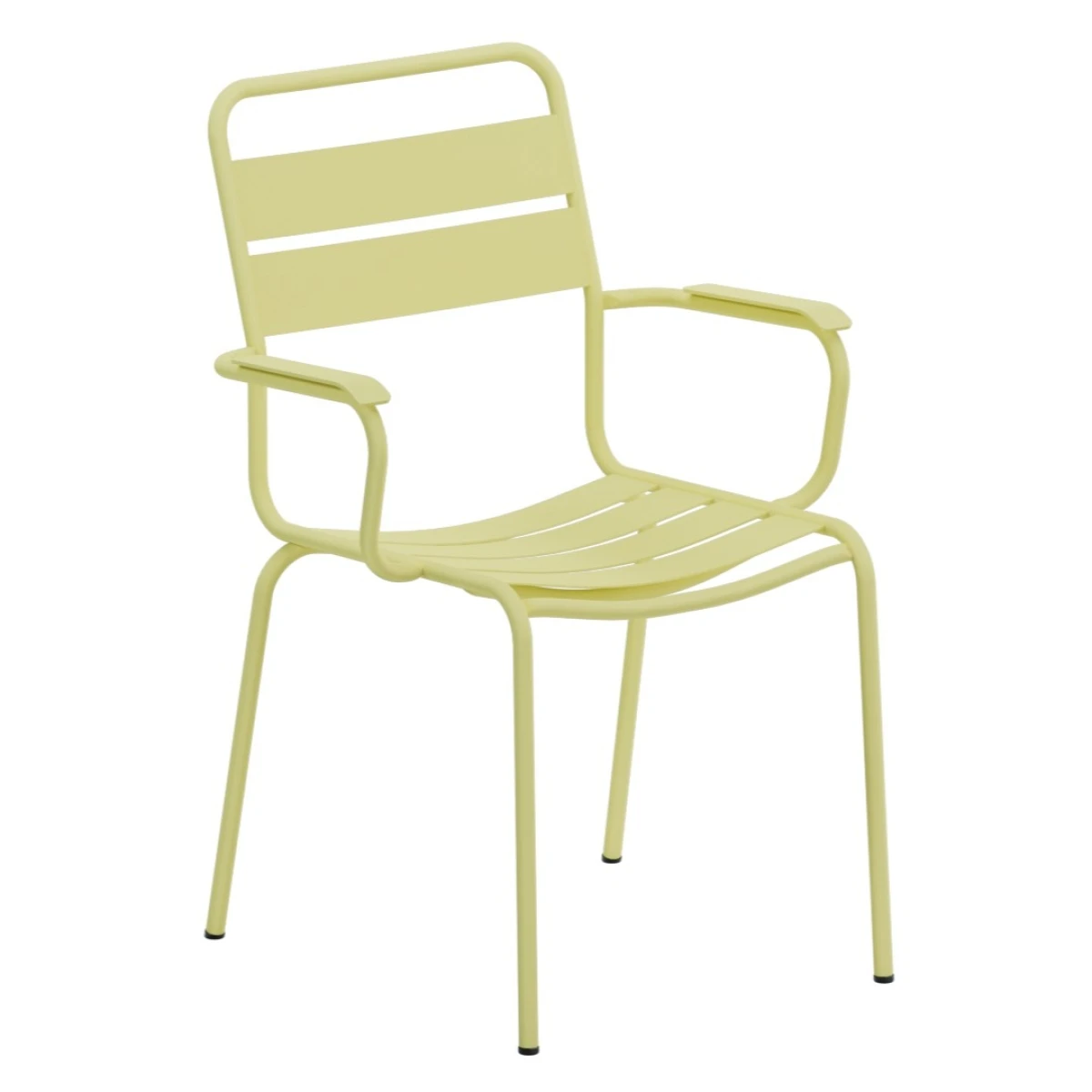 Schaffner Glarus Ganzmetallstuhl in buchsbaumgelb