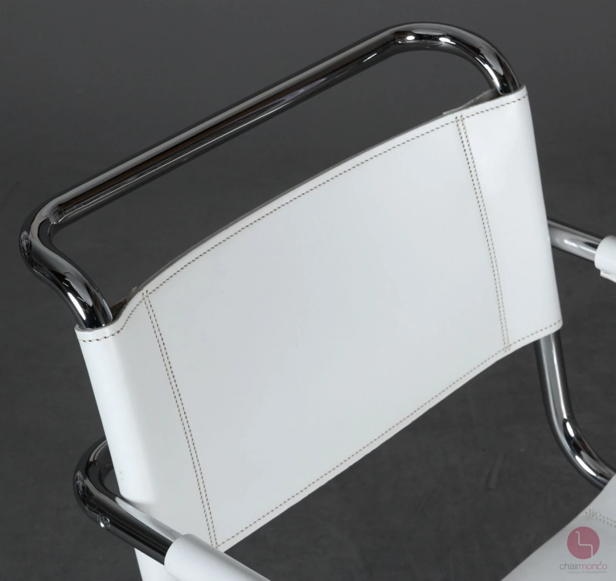 Thonet MR20 Freischwinger Stuhl Leder Weiß wie S533 LF, gebraucht