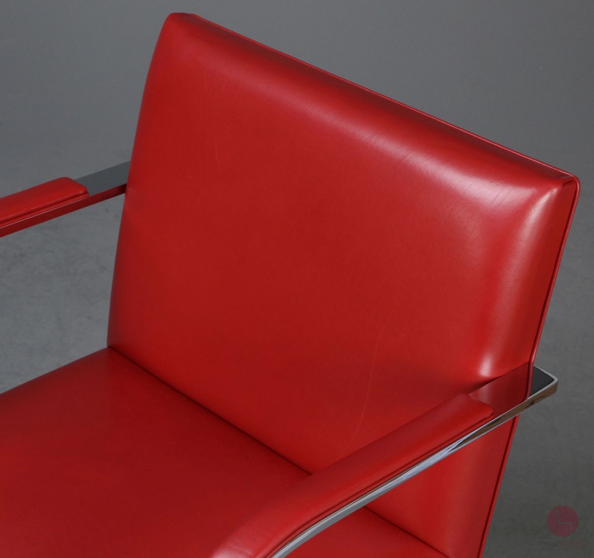 Knoll Brno Freischwinger mit rotem Leder und verchromtem Gestell gebraucht