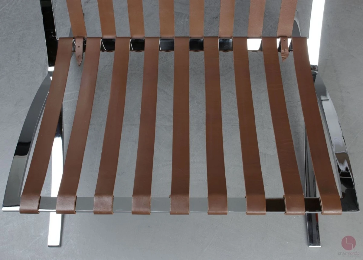 Knoll Barcelona Chair mit braunem Leder gebraucht