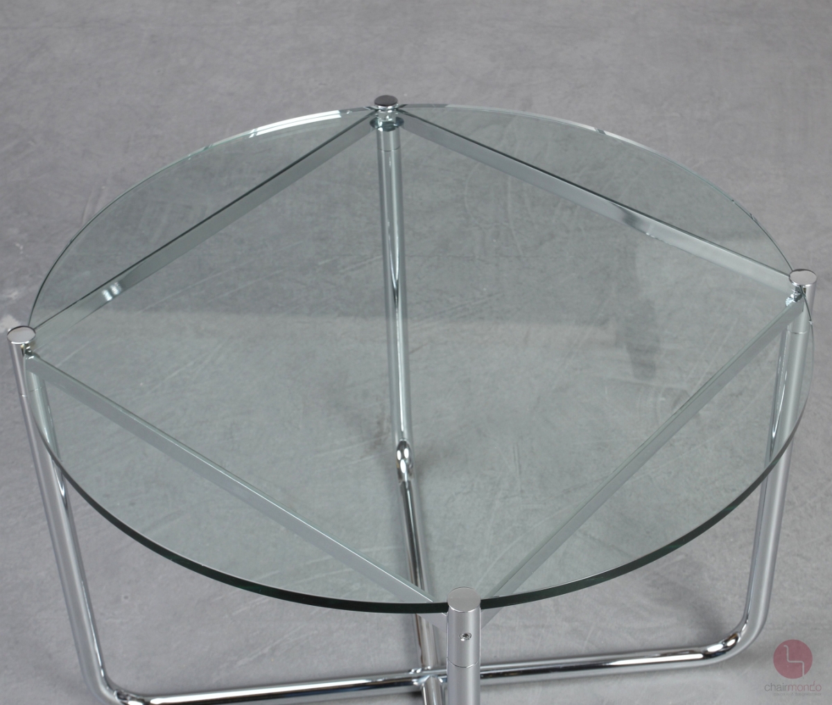 Preview: Knoll MR Couchtisch mit Glasplatte und verchromtem Gestell gebraucht