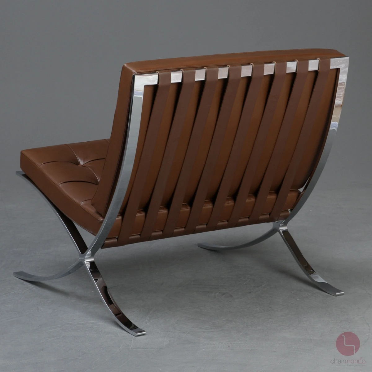 Knoll Barcelona Chair mit Ottoman mit braunem Leder gebraucht