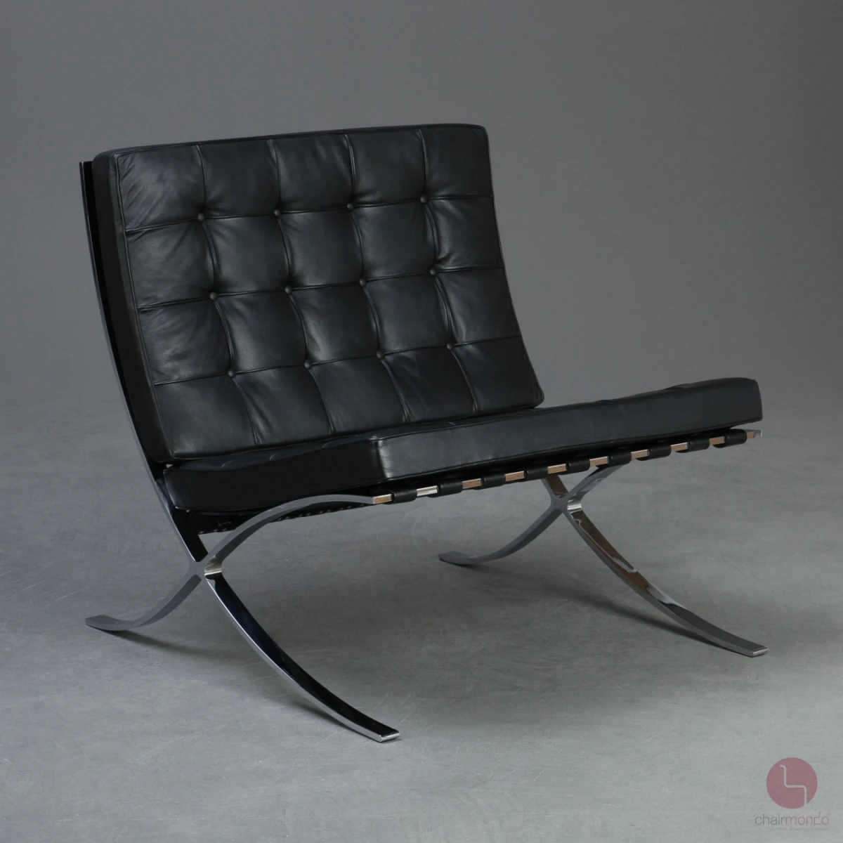 Knoll Barcelona Chair mit schwarzem Leder gebraucht