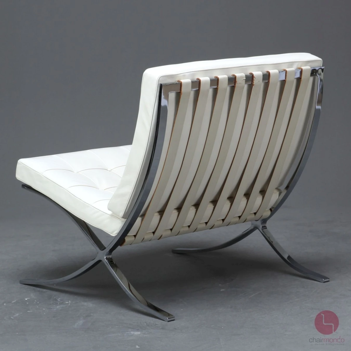Knoll Barcelona Chair mit weißem Leder - gebraucht