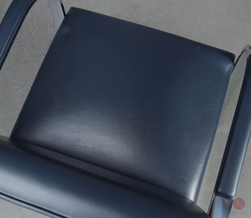 Knoll Brno Freischwinger Leder Blau gebraucht