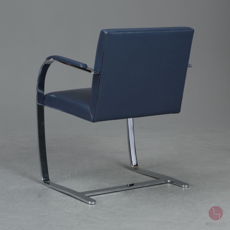 Preview: Knoll Brno Freischwinger Leder Blau gebraucht