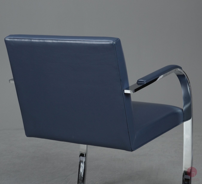 Preview: Knoll Brno Freischwinger Leder Blau gebraucht