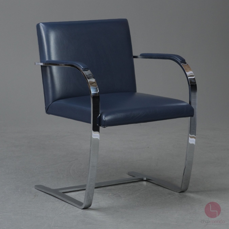 Knoll Brno Freischwinger Leder Blau gebraucht