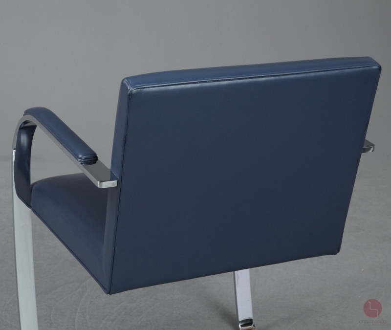 Knoll Brno Freischwinger Leder Blau gebraucht