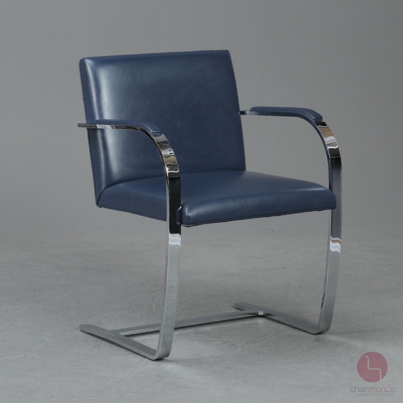 Knoll Brno Freischwinger Leder Blau gebraucht