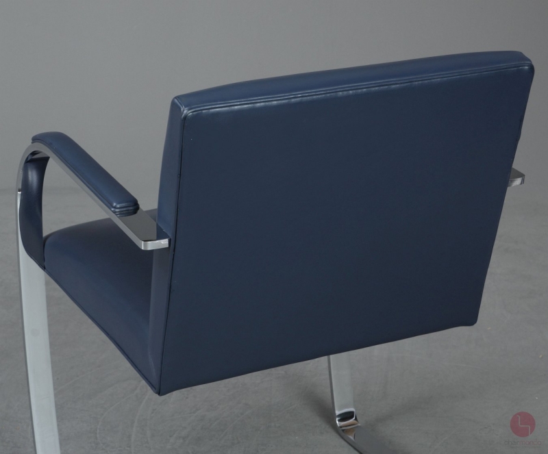 Knoll Brno Freischwinger Leder Blau gebraucht
