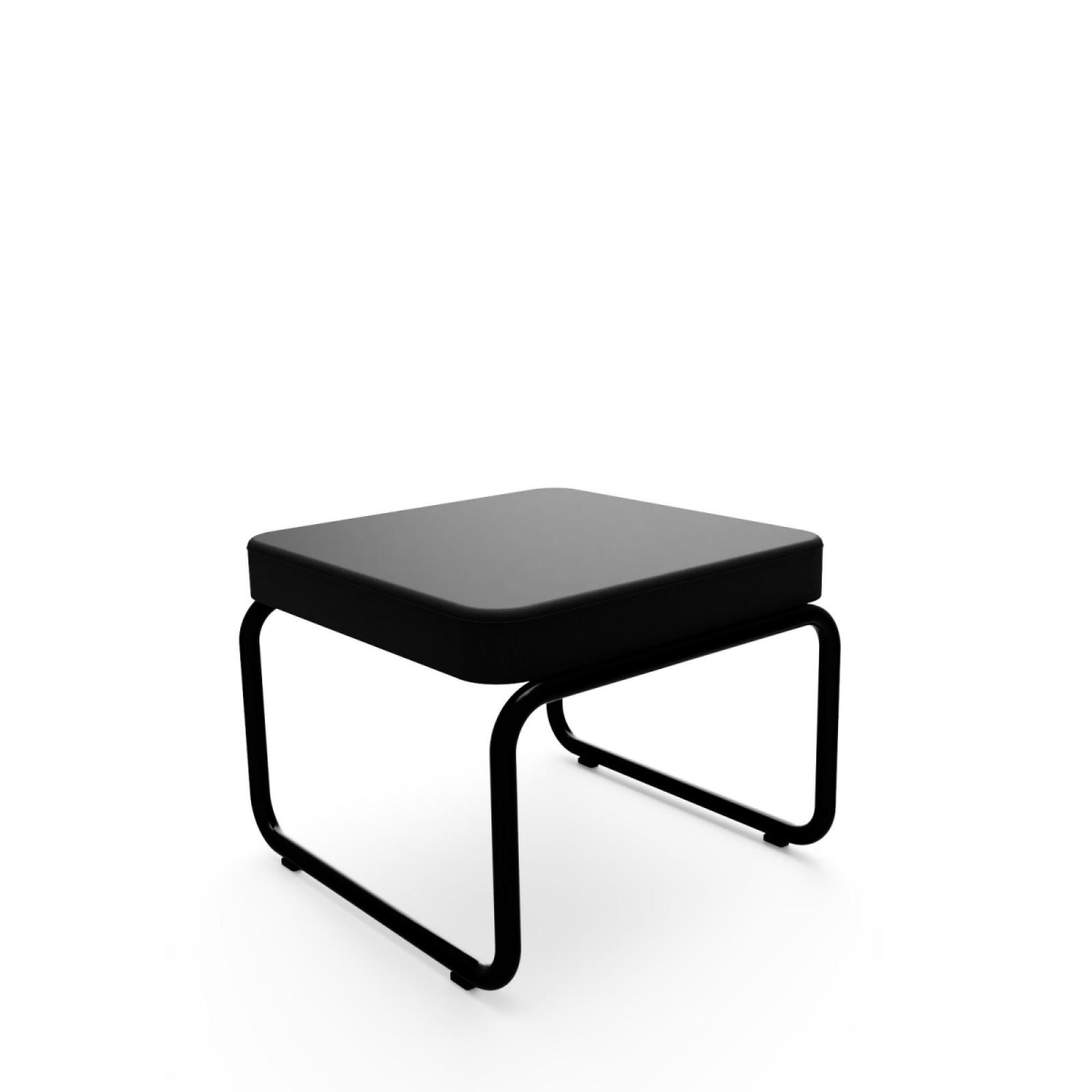 Preview: L&C stendal Bauhaus Hocker berlin Bezug Leder schwarz Gesetll schwarz