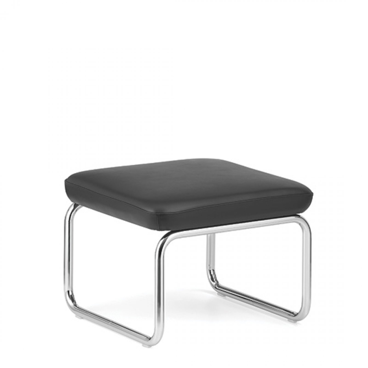 L&C stendal Bauhaus Hocker berlin Bezug Leder schwarz Gesetll verchromt